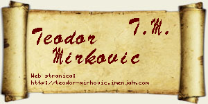Teodor Mirković vizit kartica
